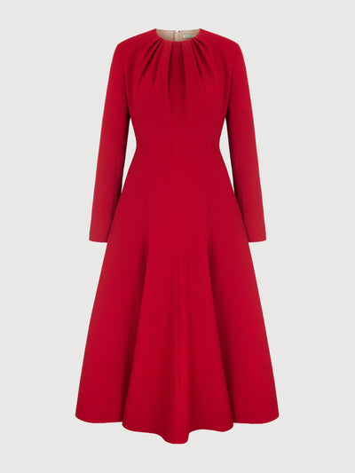 Emilia Wickstead Red double crepe Belgium dress at Collagerie