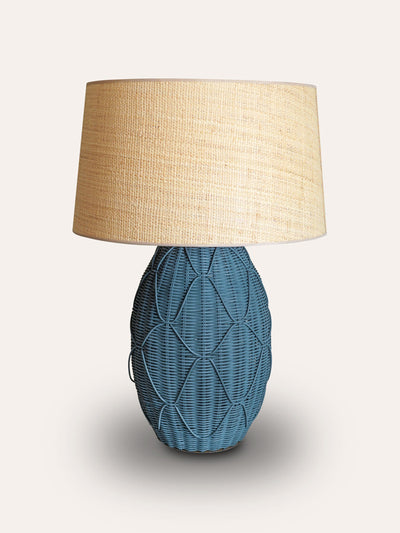Birdie Fortescue Chik rattan lamp base at Collagerie