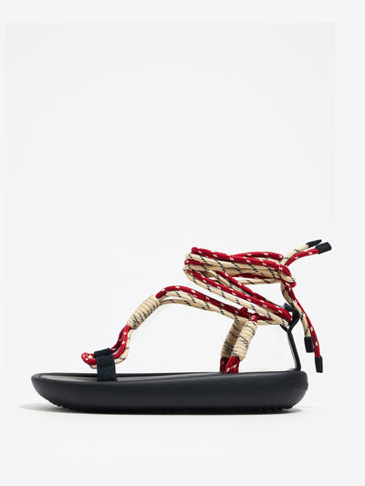 Bimba Y Lola Boat sandals with nautical ropes at Collagerie