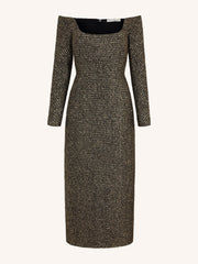 Birch dress in gold disco tweed