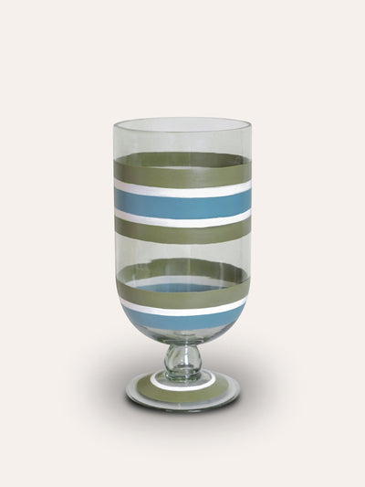 Birdie Fortescue Striped glass hurricane lamp at Collagerie