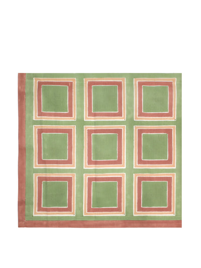 Birdie Fortescue Green with pink tablecloth at Collagerie