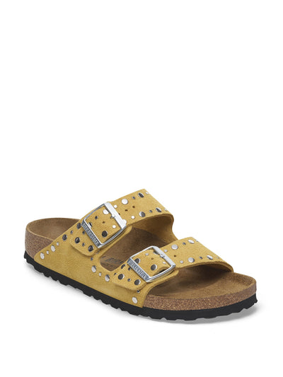 Birkenstock Arizona rivet suede leather in ochre at Collagerie