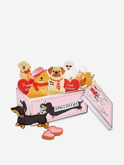 Biscuiteers Puppy love buscuit tin at Collagerie