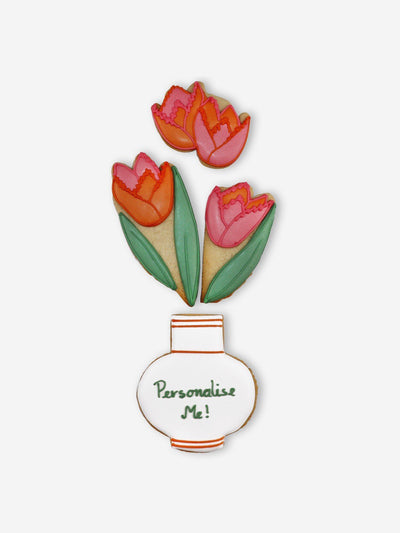 Biscuiteers Vase of flowers biscuit at Collagerie