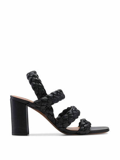 Me+Em Black plaited-leather sandals at Collagerie