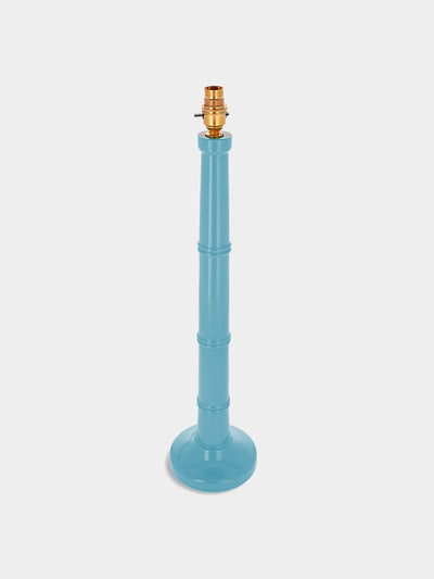 Hadeda Bamboo lamp base in stone blue at Collagerie