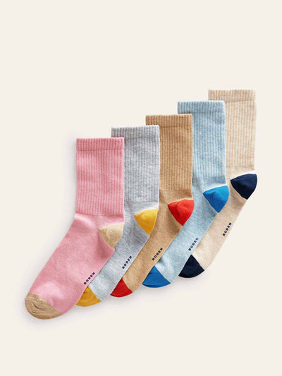 Boden Ribbed ankle socks (set of 5) at Collagerie