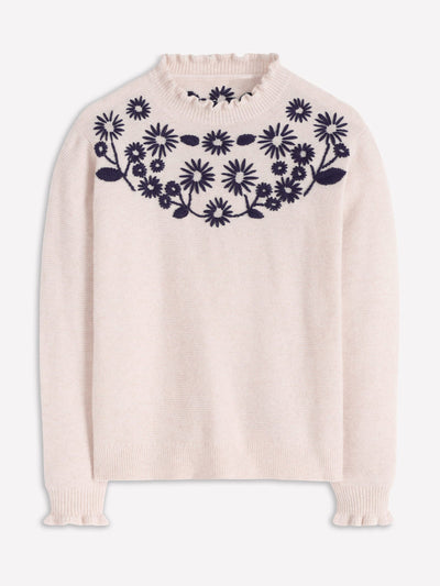 Boden Embroidered frill jumper at Collagerie