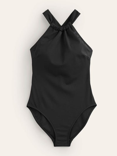 Boden Gather cross-back swimsuit at Collagerie