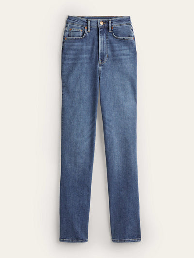 Boden Blue high-rise true straight jeans at Collagerie