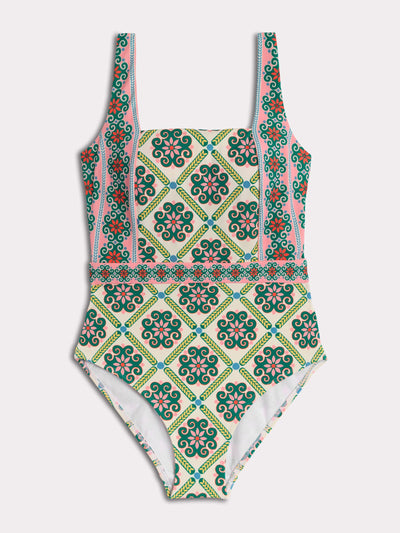 Boden Lefkada square neck swimsuit at Collagerie