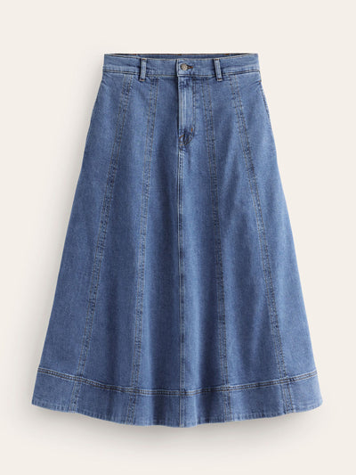 Boden Panelled full denim skirt at Collagerie