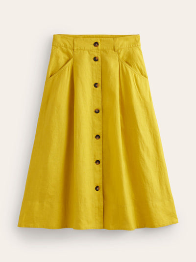 Boden Petra linen midi skirt at Collagerie