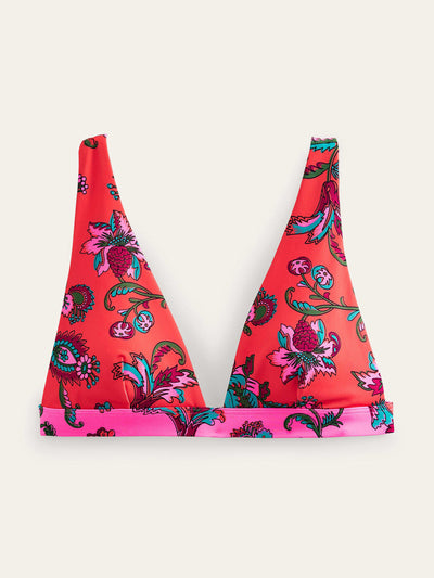 Boden Pink floral-print bikini top at Collagerie