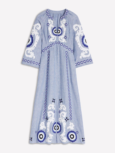Boden Una linen embroidered dress at Collagerie