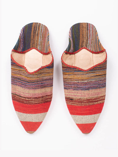 Bohemia Moroccan pointed babouche slippers in Atlas Stripe at Collagerie