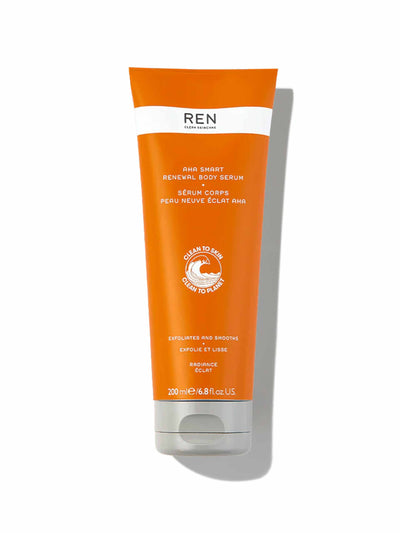 Ren Clean Skincare AHA Smart Renewal Body Serum lightweight exfoliating serum at Collagerie