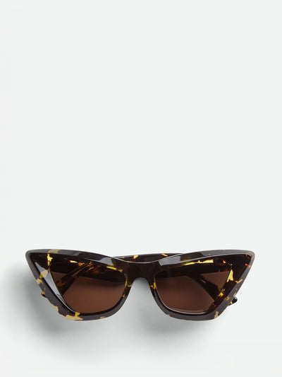 Bottega Veneta Angle acetate pointed cat eye sunglasses at Collagerie