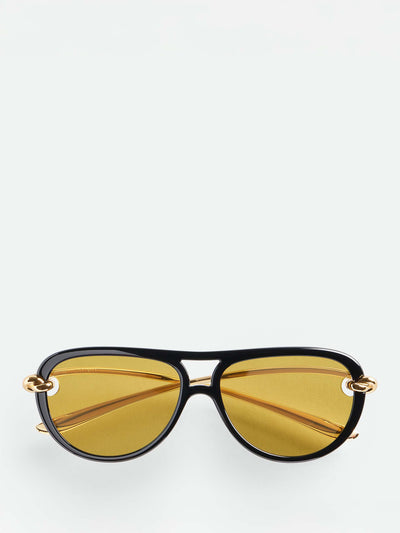 Bottega Veneta Knot aviator sunglasses at Collagerie