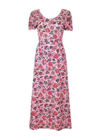 Yolke Bow pink floral dress at Collagerie