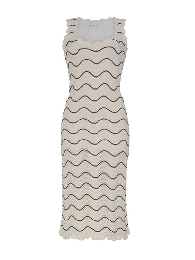 Cara Cara Brown coffee wave Orel dress at Collagerie