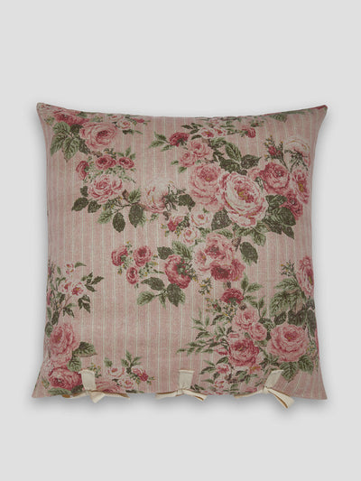 Buchanan Studio Cushion in reverse in ticking rose at Collagerie