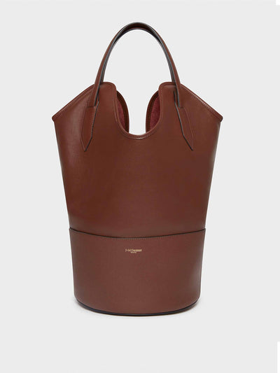 J&M Davidson Ray leather bucket bag in Wine at Collagerie