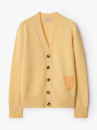 Burberry B shield wool blend cardigan at Collagerie