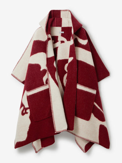 Burberry EKD wool blanket cape at Collagerie