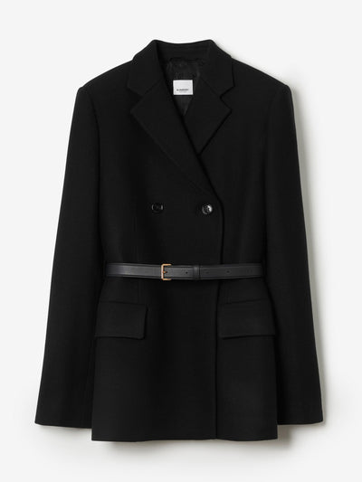 Burberry Black camel hair wool jacket at Collagerie