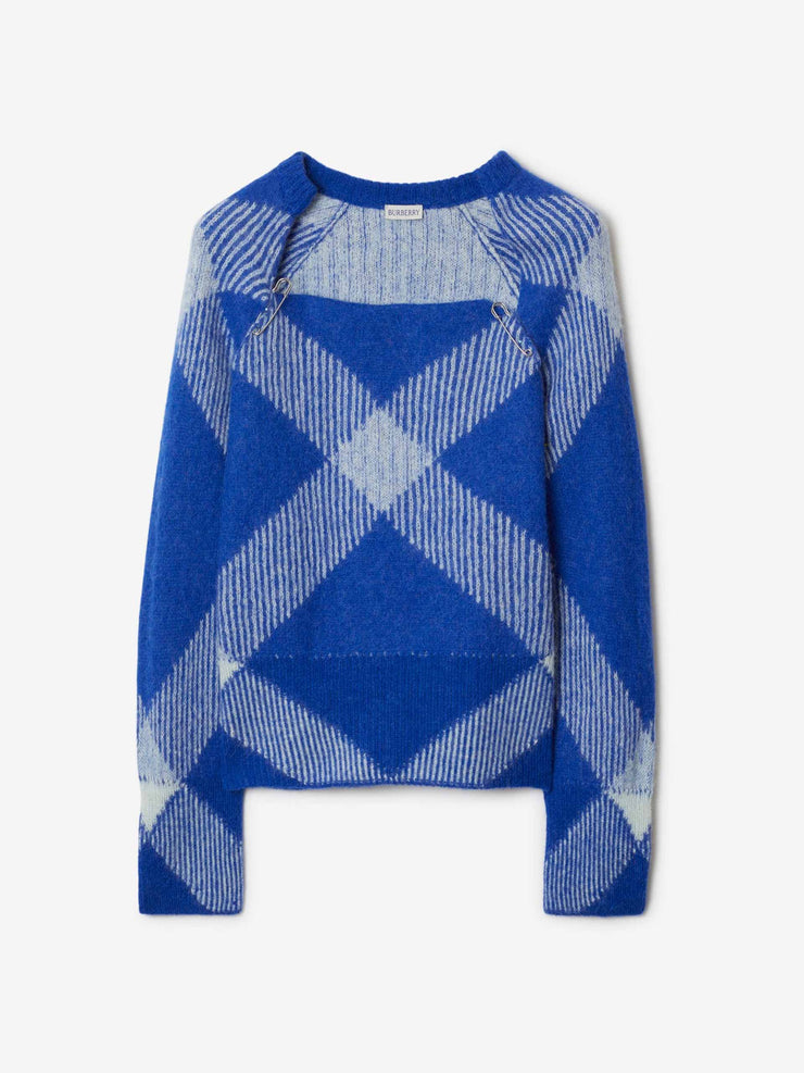 Blue alpaca-wool blend jumper