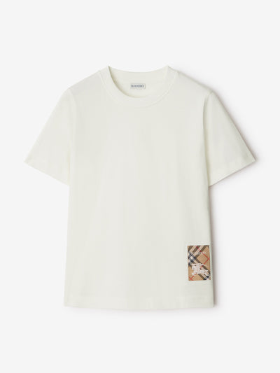 Burberry Check label cotton t-shirt at Collagerie