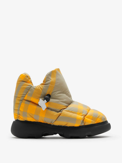 Burberry Check pillow boots at Collagerie