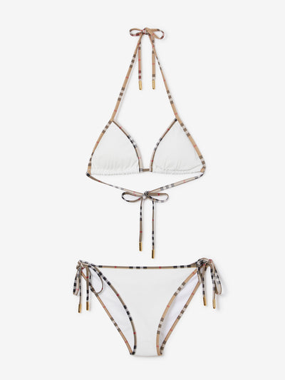 Burberry Check trim bikini at Collagerie