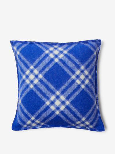 Burberry Check wool cushion in Knight at Collagerie