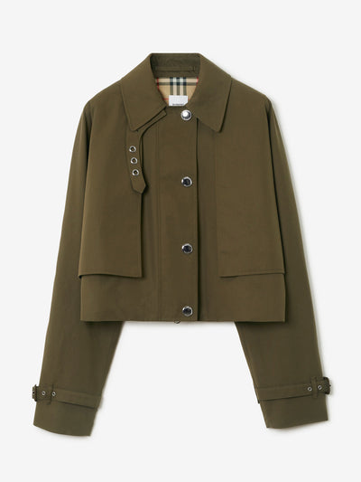 Burberry Tropical gabardine cropped jacket at Collagerie