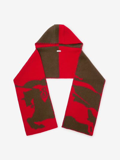 Burberry EKD wool hooded scarf at Collagerie