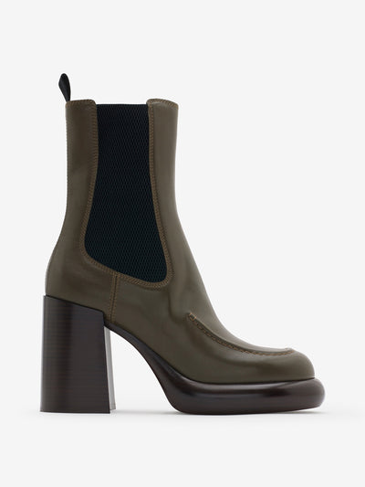 Burberry Leather wedge Chelsea boots at Collagerie