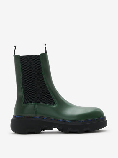 Burberry Green leather Chelsea boot at Collagerie