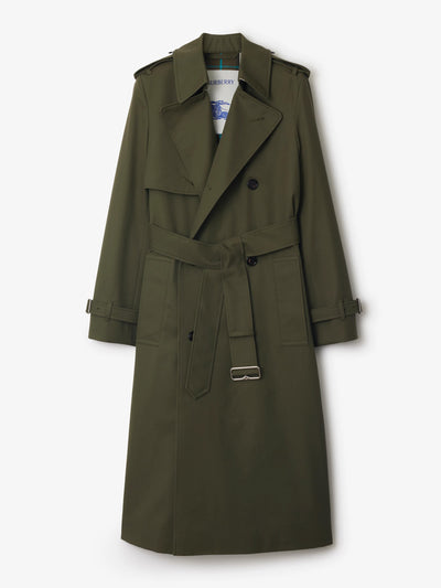 Burberry Long cotton blend trench coat at Collagerie