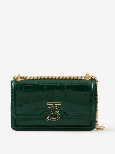 Burberry TB Small croc-effect shoulder bag at Collagerie