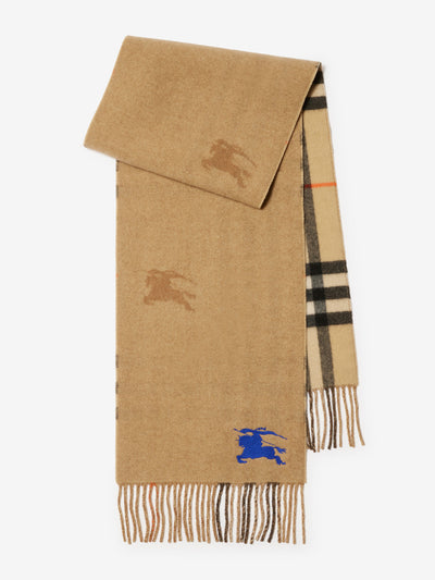 Burberry Reversible EKD Check Cashmere Scarf at Collagerie