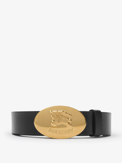 Burberry Reversible leather oval knight stamp belt at Collagerie