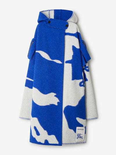 Burberry EKD wool blanket cape at Collagerie