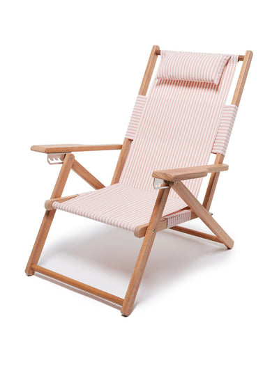 Business & Pleasure Co. Pink striped beach chair at Collagerie