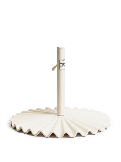 Business & Pleasure Co. White clamshell umbrella base at Collagerie
