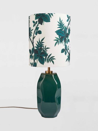 John Lewis X Collagerie Botanical vine print faceted ceramic table lamp, green at Collagerie