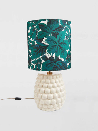 John Lewis X Collagerie Botanical vine print berry ceramic table lamp, white/green at Collagerie