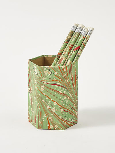 Cabana Magazine Marbled pencil holder set at Collagerie